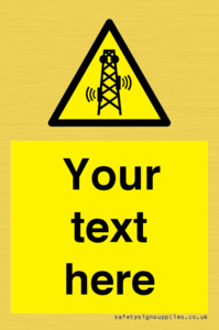 Custom warning RF radiation transmitter